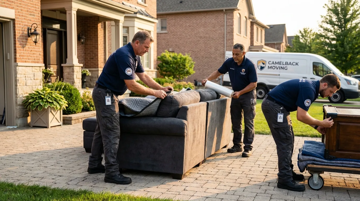 Large estate moving crew wrapping furniture in Bald Knob, AR