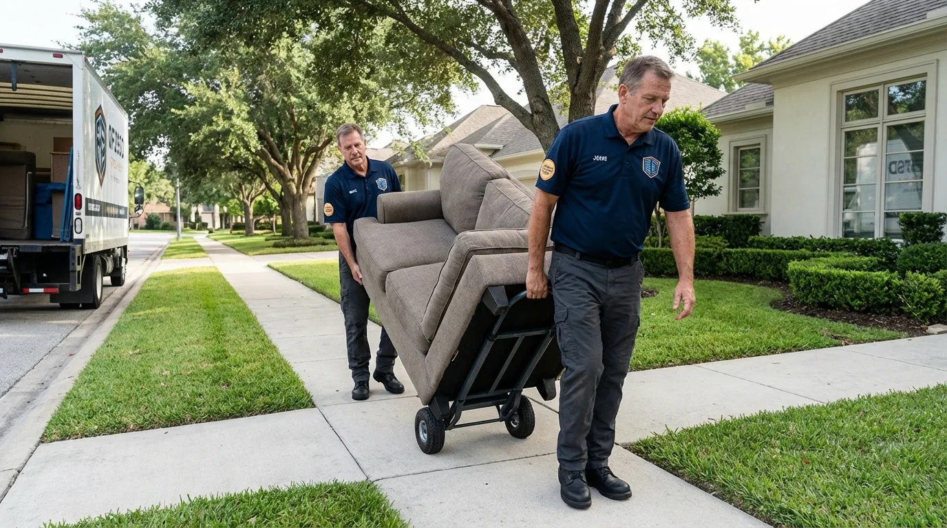 Local residential moving crew loading furniture in Bald Knob, AR