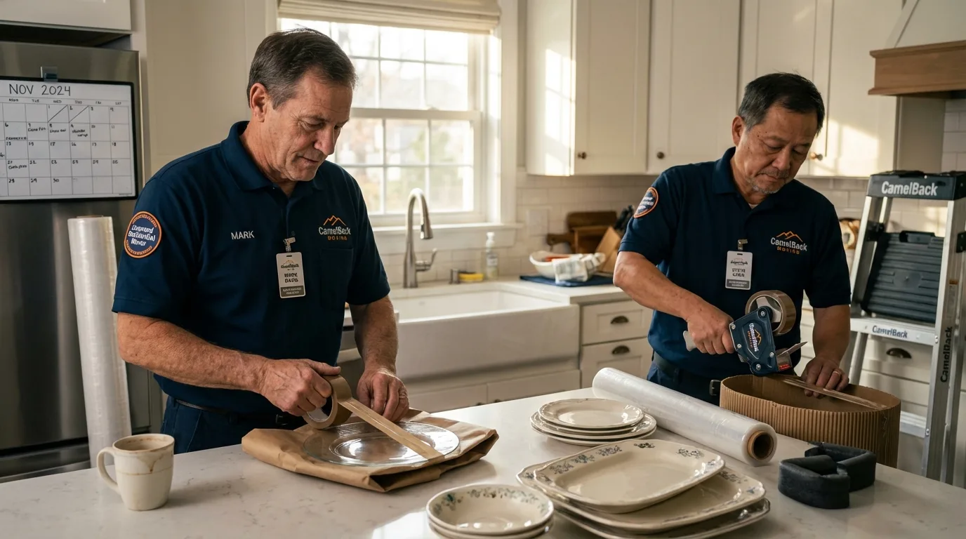 Professional crew packing kitchen dishware in Bald Knob, AR