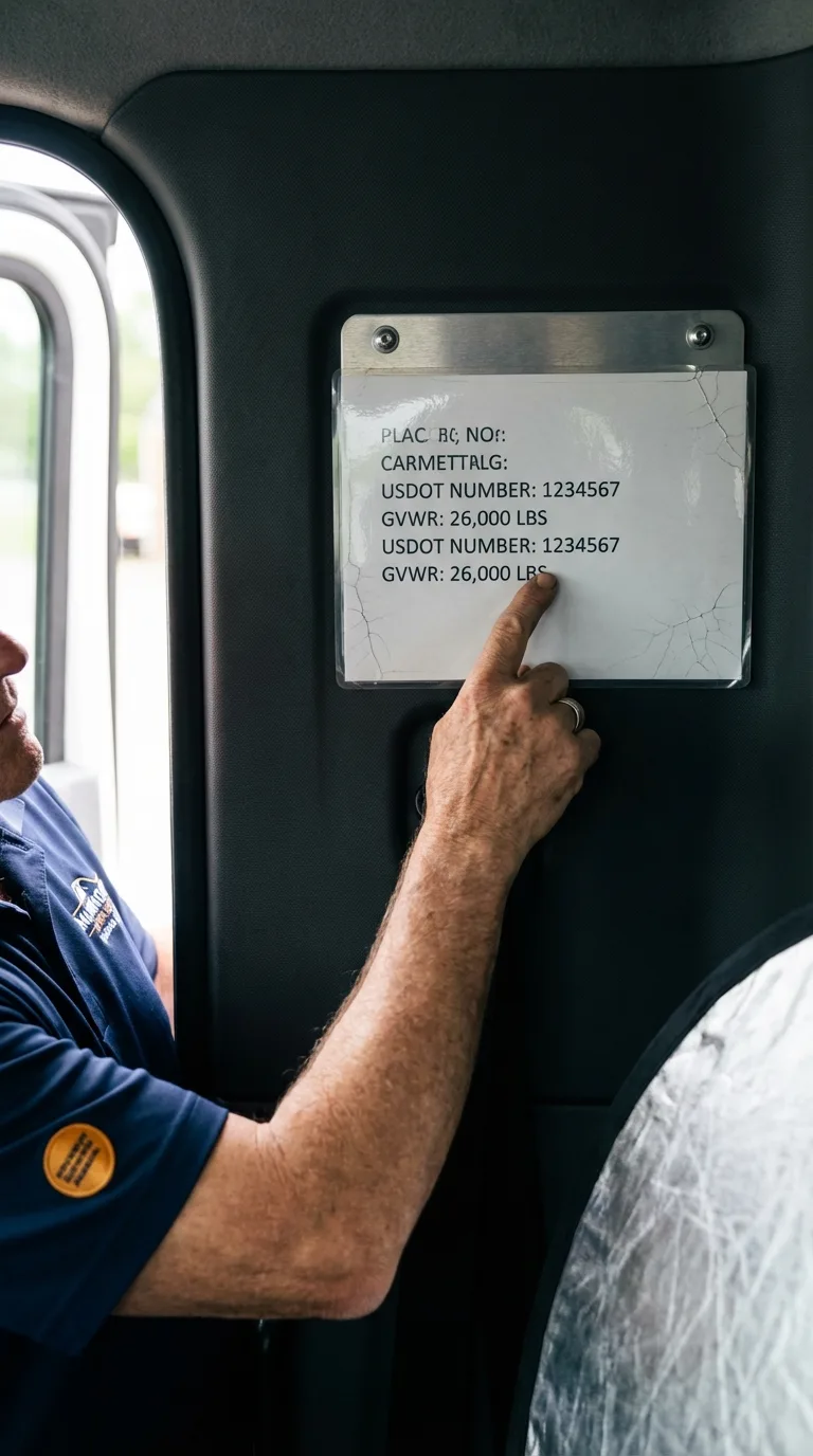 USDOT licensing placard verification in Bald Knob